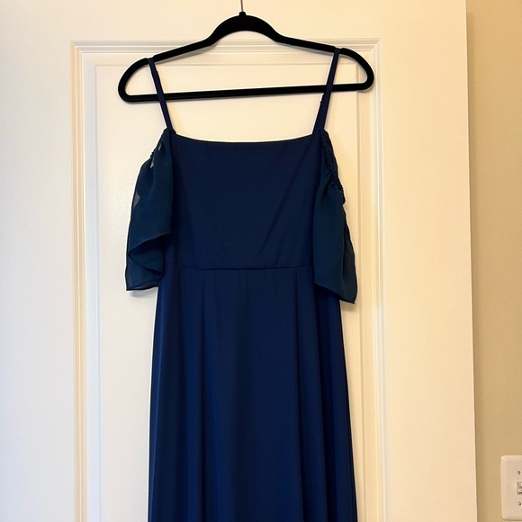 Show Me Your Mumu - Lauren Tie Maxi Dress in Rich Navy Crisp, Size L - Picture 12 of 14